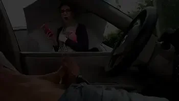 NICHE PARADE - Flashing Dick On A Rainy Day For Bespectacled Brunette