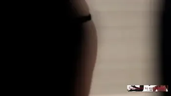 Keyhole spying. During quarantine stepsister hide in bathroom for a orgasm