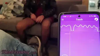 Public Flash - Female squirting orgasm with remote toy at the shopping center - Control teacher's pussy with Lush - MissCreamy