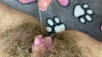 Extreme closeup big clit licking toy orgasm hairy pussy