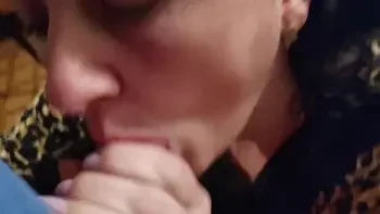 Slutty Blowjob Demonstration - Rubbing Pussy and Cum in Mouth Amateur Latina MILF