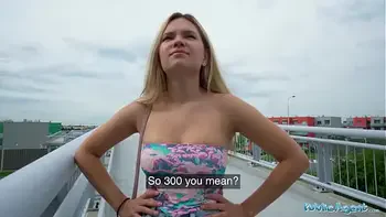 Public Agent She Flashes her tits and ass on a bridge then has sex with a stranger