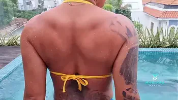 Fucked in an outdoor jacuzzi in Brazil - Shh!! watch out for the neighbors - Mariana Martix