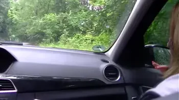 Naughty german hitchhiker gets horny so she gives her wet pussy to the filthy driver