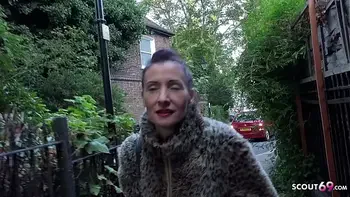 GERMAN SCOUT - SKINNY REDHEAD MATURE SCARLETT TALK TO FUCK AT STREET CASTING