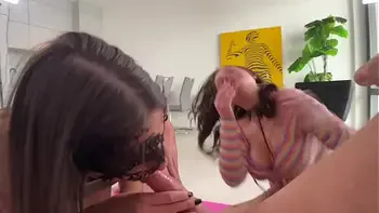 Double Blowjob After Real Amateur Photoshoot with Rimming and Throatpie