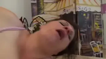 I'm horny and getting my dick fucked by this hot brunette slut with huge big tits and wet pussy
