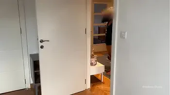 My husband is jerking off on her and cum a while my stepmom making up and does not see.