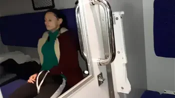 A stranger and a fellow traveler and I cum in a train compartment -