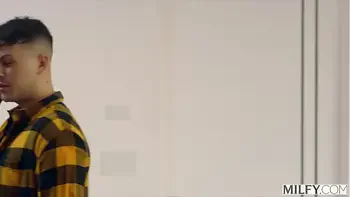 MILFY Sexy MILF Caitlin catches contractor jerking off