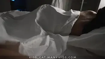 DAY 10 - Step mom share bed with creampie - Step son cum on Step mother's tits in sauna - Kisscat