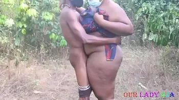 Bbw Xmas sex in the bush with my old-time village lover was hot standing sex hardcore BBC