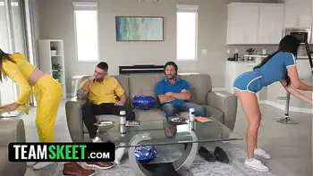 Gorgeous Young Sluts Strip Down And Pound Their StepDads To Celebrate Step-Father's Day