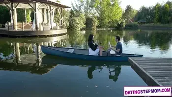 Huge tits MILF Kira Queen dates a young guy who was her friends stepson