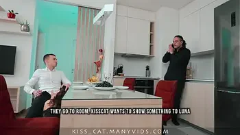 ︎We Fucked Boss's Cheated Wife in Threesome Cuckold Husband Talks to Phone when she Swallow Cum