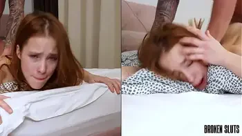 SHE NEEDS HELP WITH THE RENT - Skinny College Student Gets Owned By The Landlord