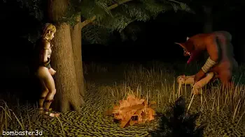 Zelda fucks the monster and masturbates while Link jerks off