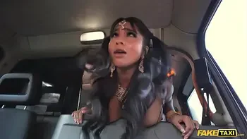 Fake Taxi Bengali nurse takes a big cock in her her tight Asian pussy with her big tits out
