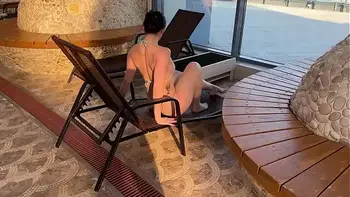 Pick up in Aquapark with quick fucking in the locker room, blowjob, doggy and cum