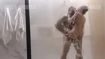 Erotic couple sex in the shower