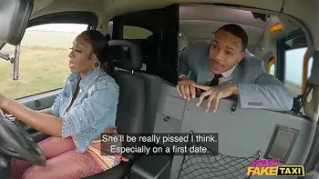 Female Fake Taxi Busty ebony driver with a huge ass treats her passenger to a hardcore fast fucking