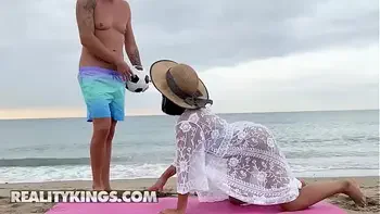 Alika Penagos Meets A Sexy Man At The Beach & Soon After She Has His Dick Inside Her Wet Pussy - REALITY KINGS