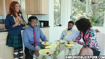 Black gangbang with stepdad