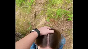 I went for a walk after fucking at home and decided to suck him off again and swallow cum outdoors