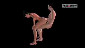 Animated porn video of a Indian Bhabhi raiding Japanese man's dick