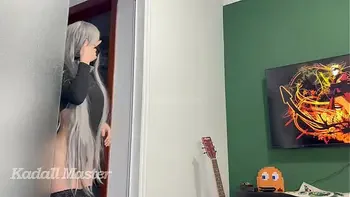 Sonho erotico com hentai do cosplay Kakashi, recebeu uma mamada comeu o cuzinho dela e encheu de leite! NARUTO!!