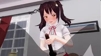 無修正アニメ　いもーとがアナルを責めながら、寸止め手こきオナサポ