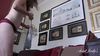 AuntJudys - First-time Amateur MILF Alison gets horny during her Housecleaning