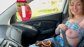 Hot step mom (stepmom) fucks in the car with her son's classmate