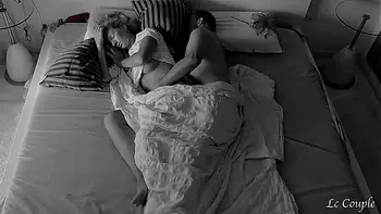 Amateur couple morning sex was recorded with hidden cam in their bedroom