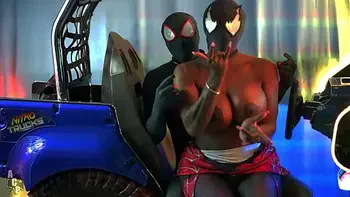 Spiderman Across The Pussy Universe Starring Ebony Mystique & Gibby The Clown