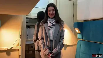 The guilty train conductor offered a premium service to the passenger - Anal and Cumwalk