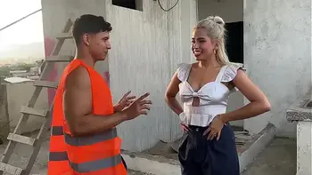 Builder fucks boss's blonde wife on outdoor deck - Ann Rides & Angel Cruz