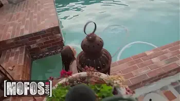 Stunning Brunette Karla Kush Rides A Thick Dick In POV Inside Her Outdoors Pool - MOFOS