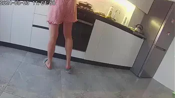 Real cheating. Wife fucks a neighbor in the kitchen.