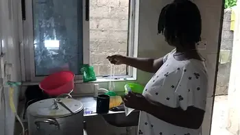 KITCHEN FREESTYLE SEX WITH THE SEXY HOUSE MAID
