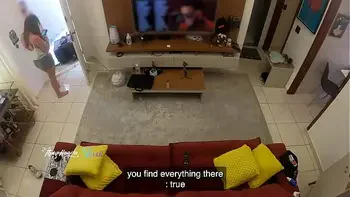 Hot wife Thay Ksada was recognized by the delivery man, she lets him suck her on the living room sofa - with English subtitles - teaser