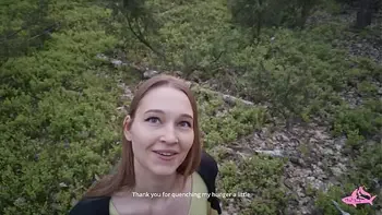 Sexy nymphomaniac in the forest made me cum in her mouth