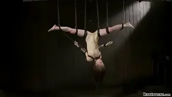 Petite slave is pinned against the wall