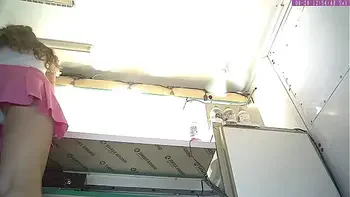 Dumb 18 yo bitch in pink mini skirt hidden voyeur camera upskirt