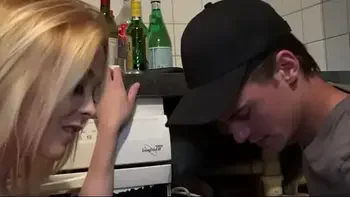 Gorgeous busty petite blonde fucked hard by a technician finished with a footjob