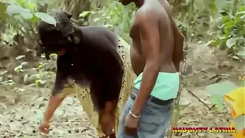 BBW BIG BOOBS AFRICAN CHEATING WIFE FUCK VILLAGE FARMER IN THE BUSH - 4K HAEDCORE DOGGY SEX STYLE