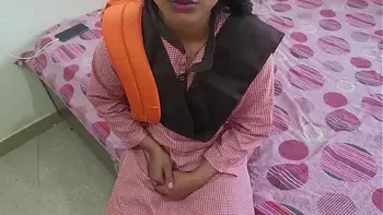 Alpana was fucking with boyfriend on college time and college uniform sex in clear Hindi audio she was sucking dick in mouth and painfull fucking