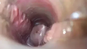 Orgasm inside the vagina close-up
