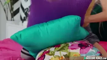 Horny teen and granny sharing big cock