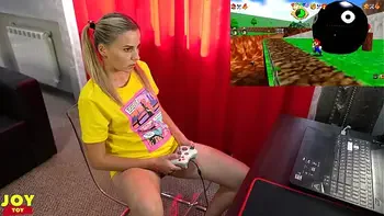 Letsplay Retro Game With Remote Vibrator in My Pussy - OrgasMario By Letty Black
